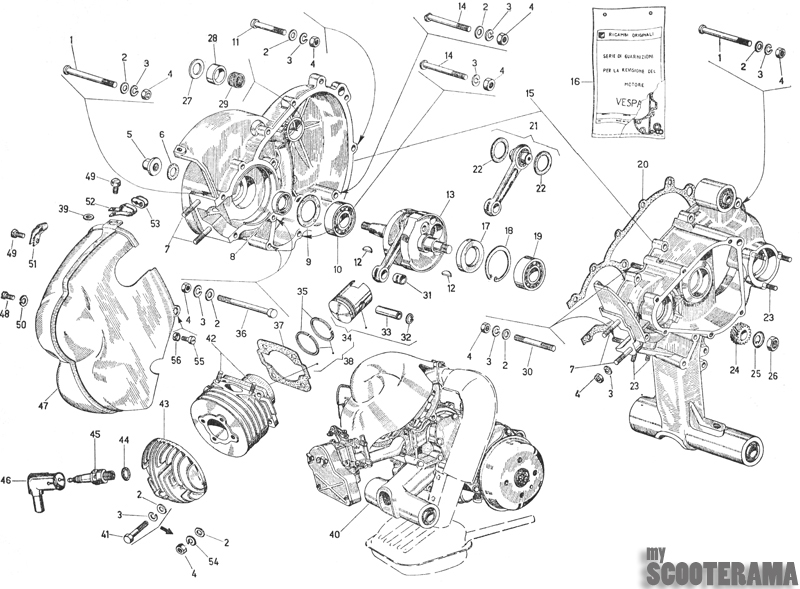 Carter - cylindre - arbre moteur