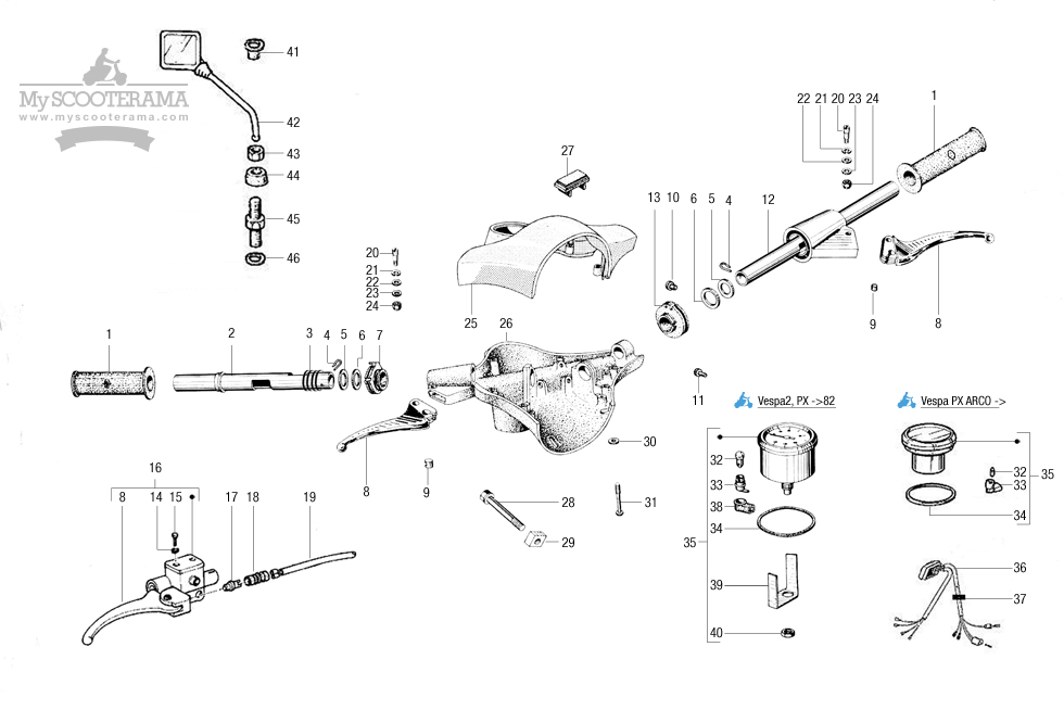 Bouchon d'arrêt d'écrou pour tambour arrière pour VESPA 50 125 150