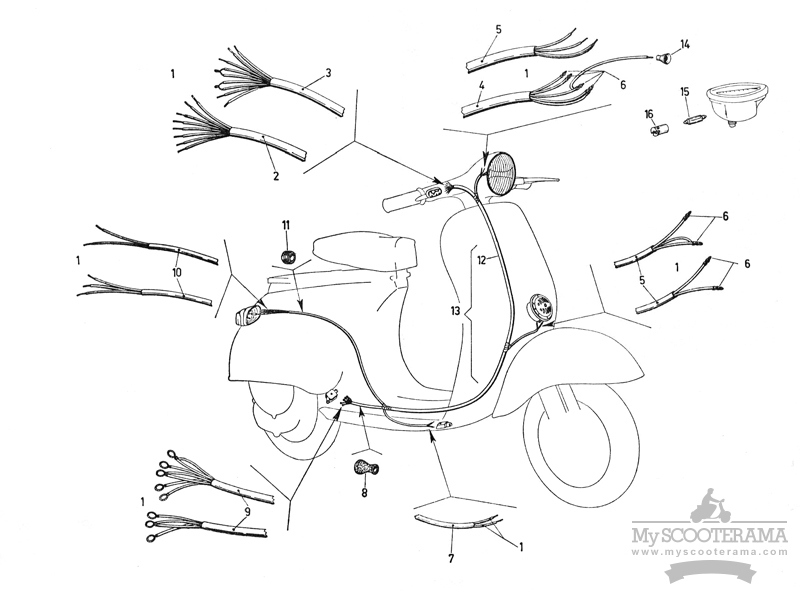 Clé à bougie et roues 11x13x21 Vespa Special Prim ET3 - MyScooterama