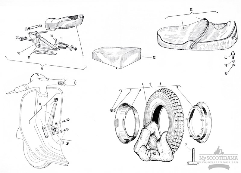 Clé à bougie et roues 11x13x21 Vespa Special Prim ET3 - MyScooterama