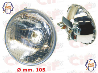 Optique de phare SIEM  pour Vespa 50  DIAM 105